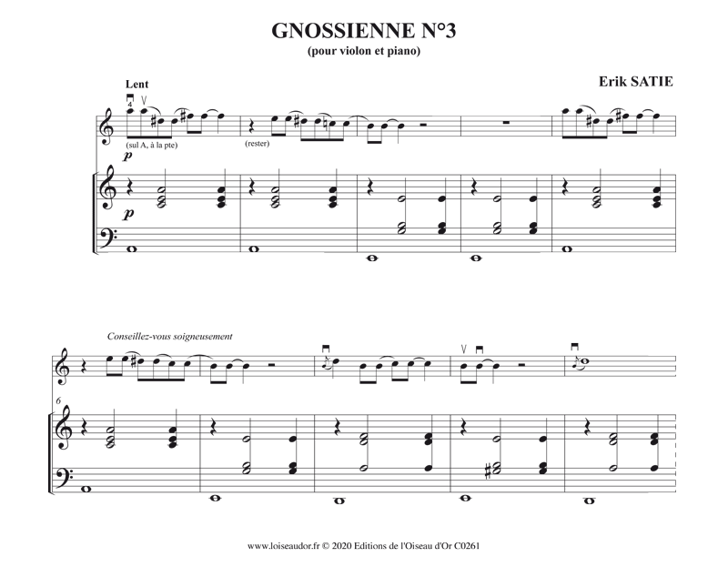 Erik Satie - Gnossienne n. 2 Partition musicale by AAAJ